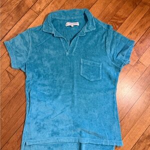 Orlebar Brown Blue Terry Polo Shirt